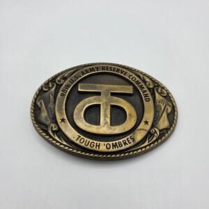 Vintage ''Tough Ombres'' 90th U.S. Army Reserve Command Solid Brass Belt Buckle